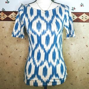 Ralph Lauren Boat Neck 3/4 Sleeve Cotton Blouse